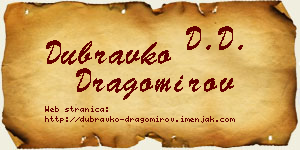 Dubravko Dragomirov vizit kartica